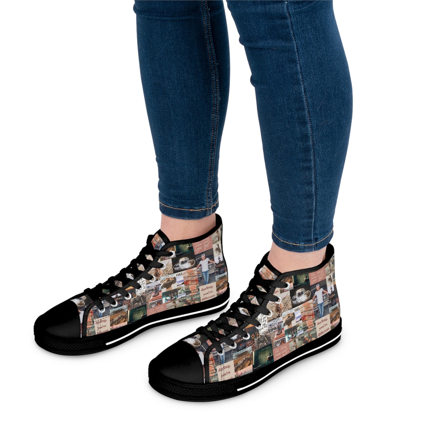 Morgan Wallen Darling You're Different Collage Women's High Top Sneakers