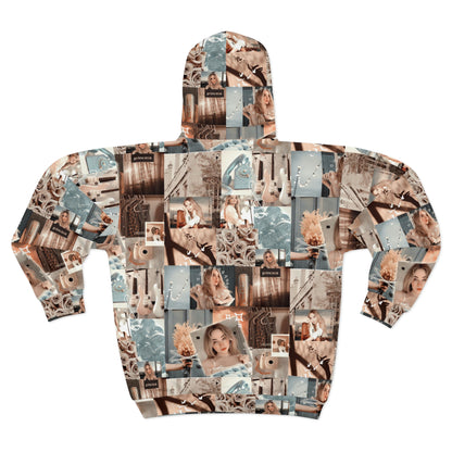 Sabrina Carpenter Peachy Princess Collage Unisex Zip Hoodie