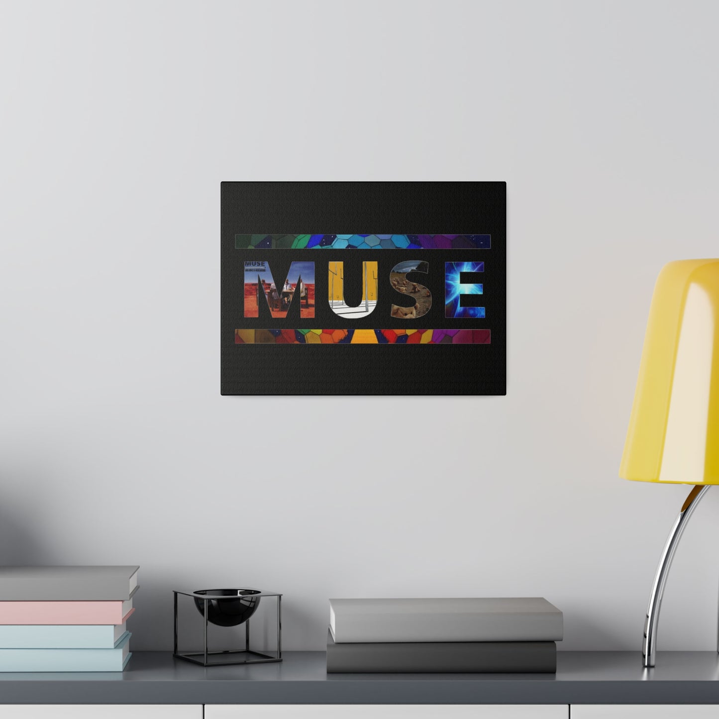 Muse Album Art Letters Thin Matte Stretched Canvas