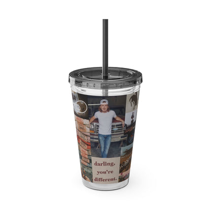 Morgan Wallen Darling You're Different Collage Sunsplash Tumbler with Straw