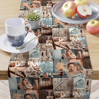 Sabrina Carpenter Peachy Princess Collage Table Runner