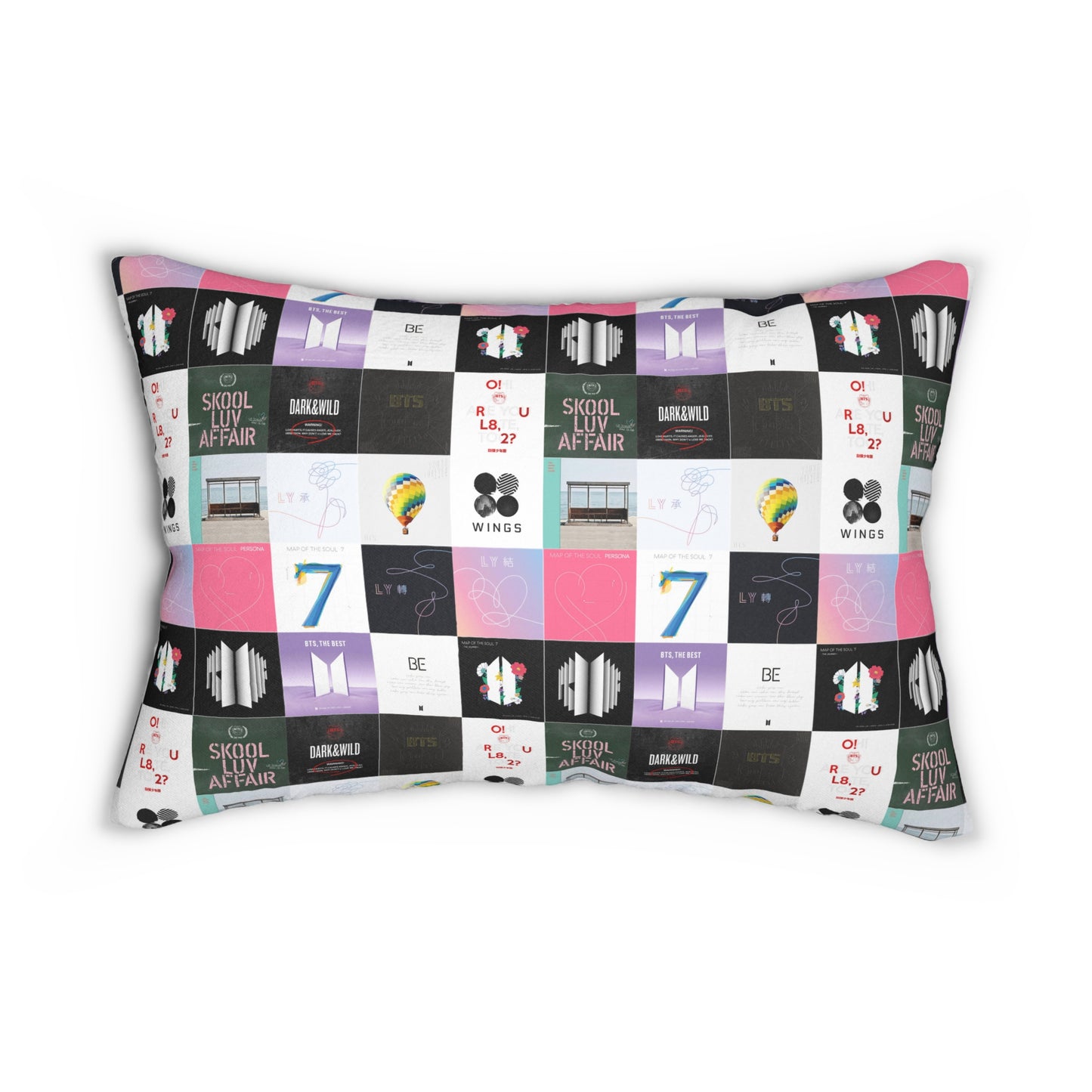 BTS Album Cover Art Collage Polyester Lumbar Pillow