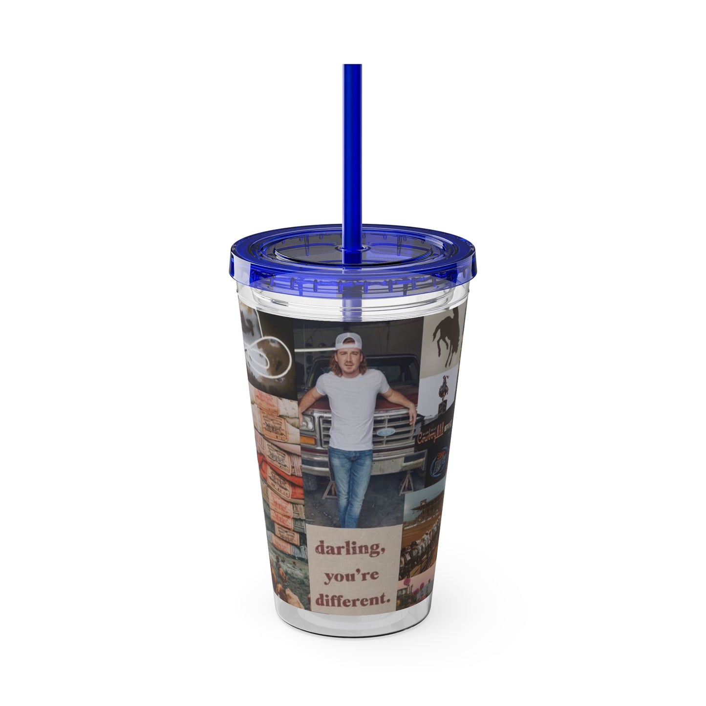 Morgan Wallen Darling You're Different Collage Sunsplash Tumbler with Straw