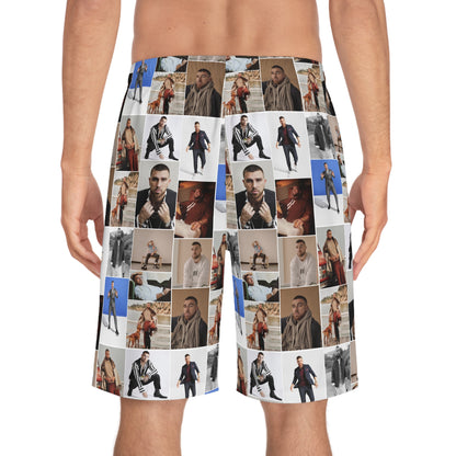 Travis Kelce Portrait Photo Mosaic Men's Board Shorts