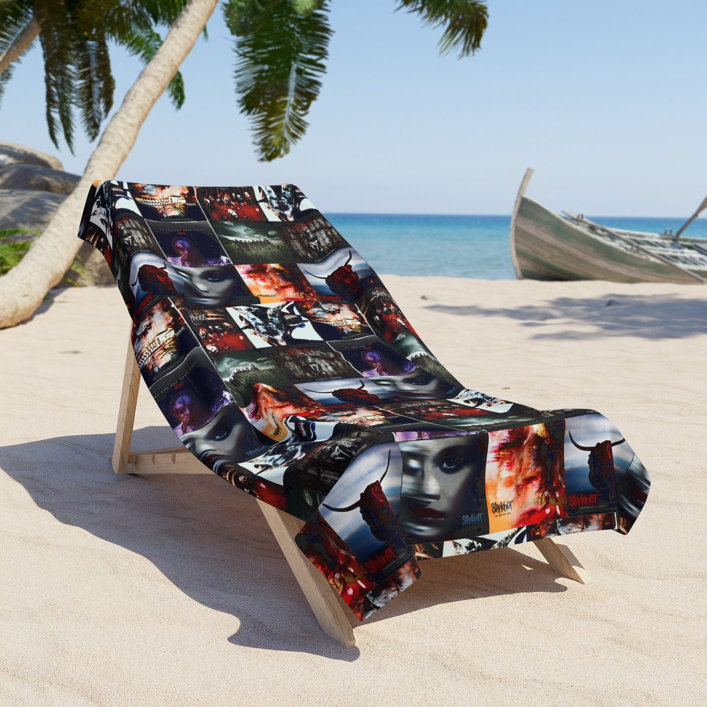 Slipknot Album Art Collage Beach Towel