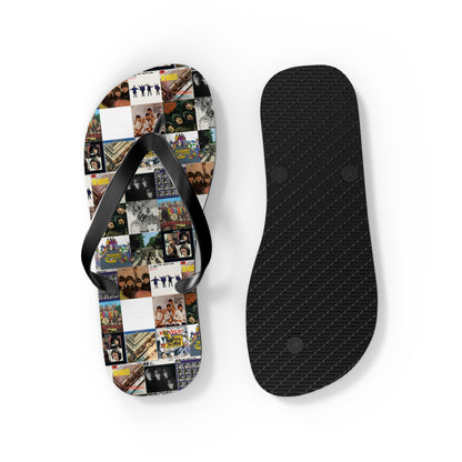 The Beatles Album Cover Collage Flip Flops