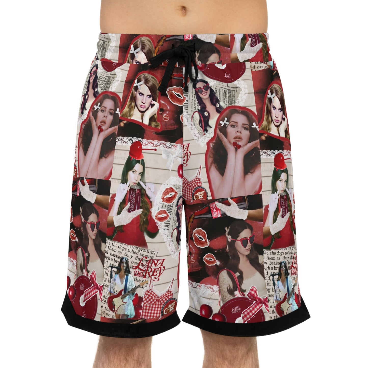 Lana Del Rey Cherry Coke Collage Basketball Rib Shorts