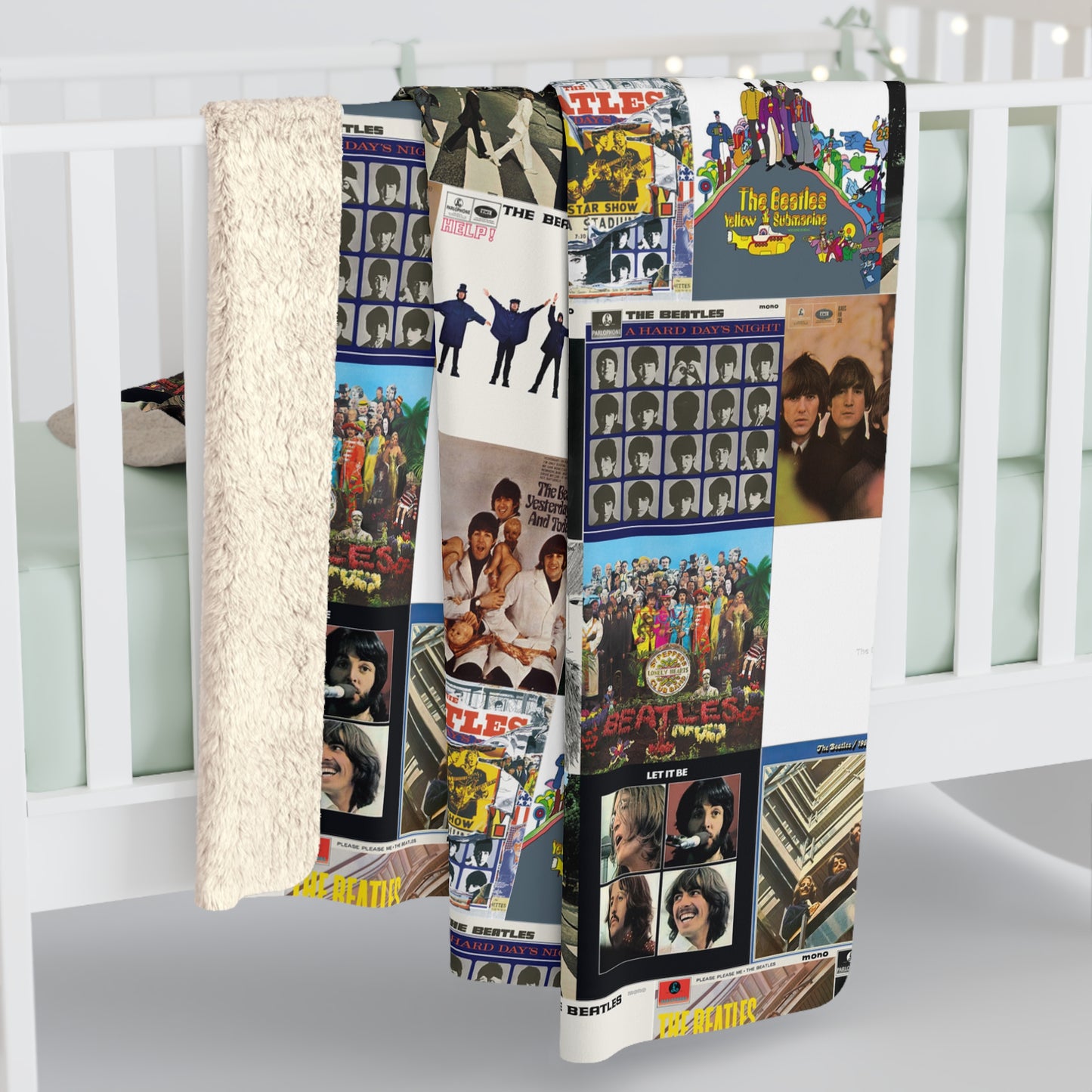 The Beatles Album Cover Collage Sherpa Fleece Blanket