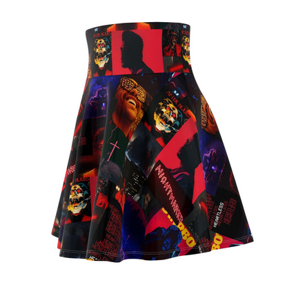 The Weeknd Heartless Nightmares Collage Women's Skater Skirt