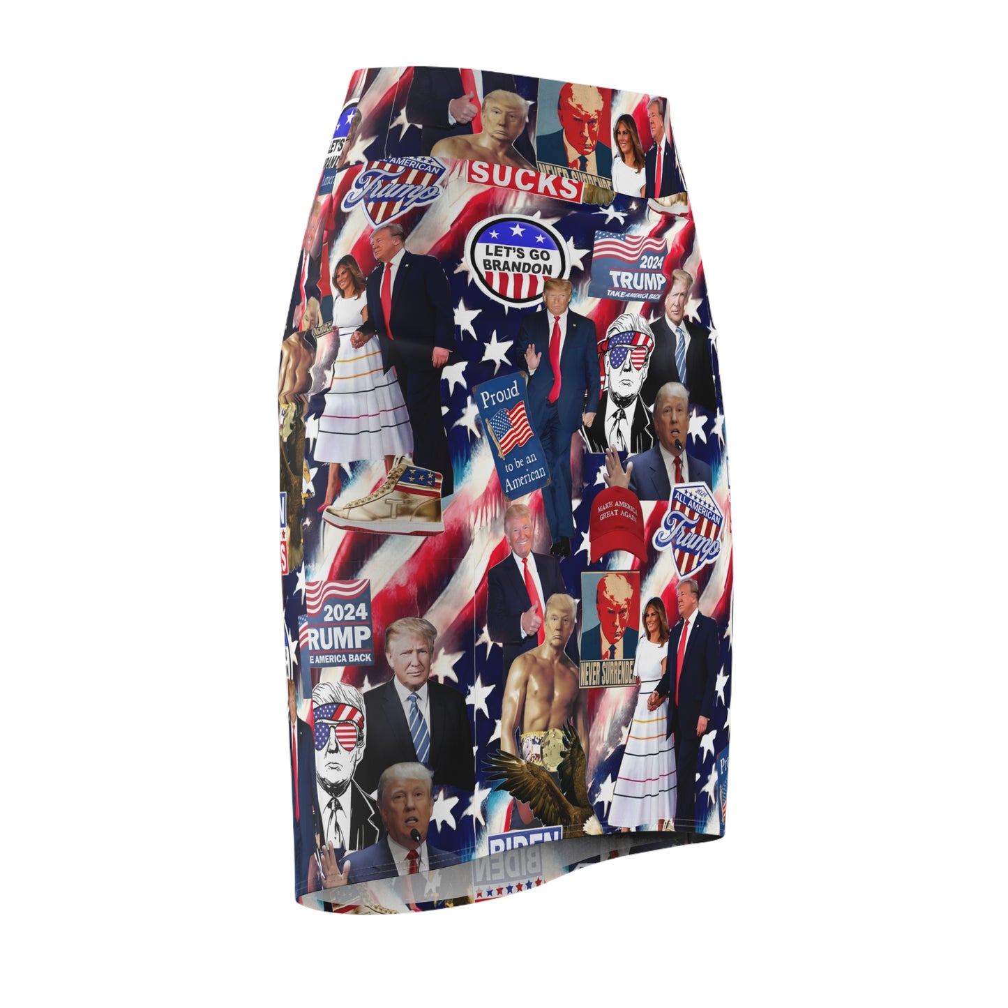 Donald Trump 2024 MAGA Montage Women's Pencil Skirt