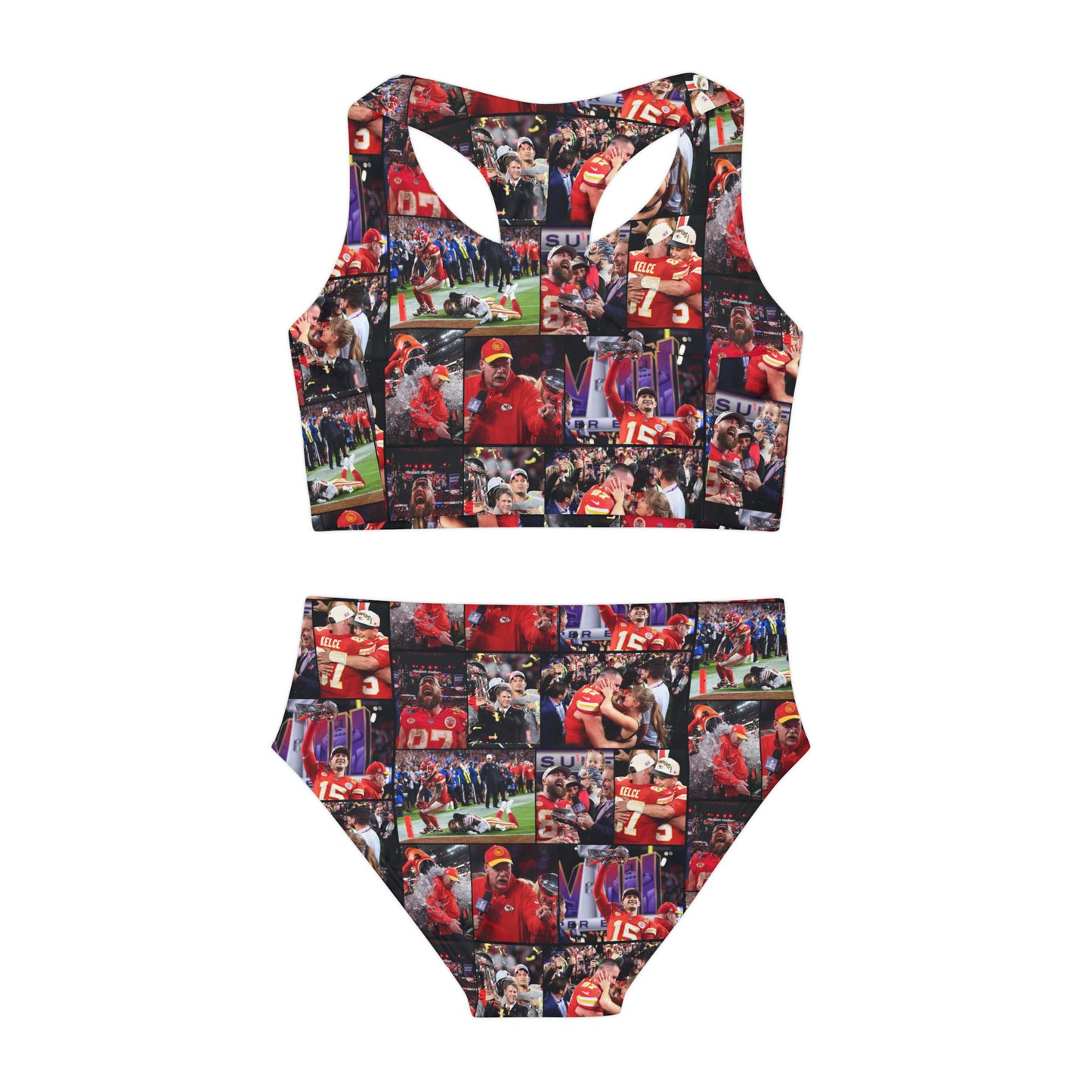 Kansas City Chiefs Superbowl LVIII Championship Victory Collage Girls Two Piece Swimsuit