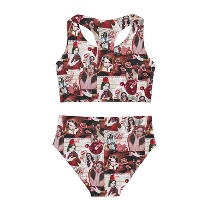 Lana Del Rey Cherry Coke Collage Girls Two Piece Swimsuit