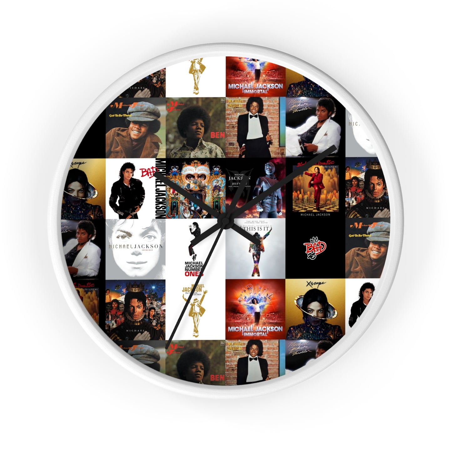 Michael Jackson Album Cover Collage Wall Clock