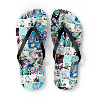 Hatsune Miku Album Cover Collage Flip Flops