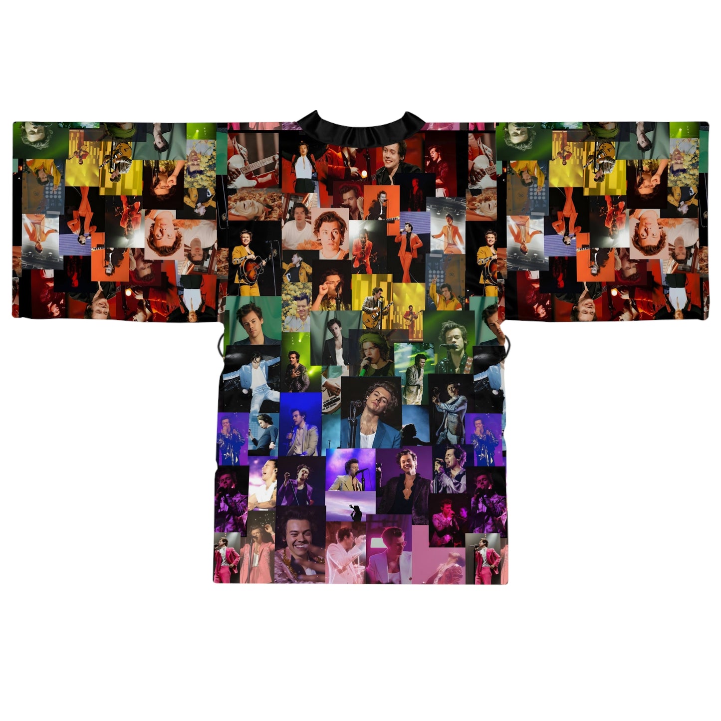 Harry Styles Rainbow Photo Collage Long Sleeve Kimono Robe