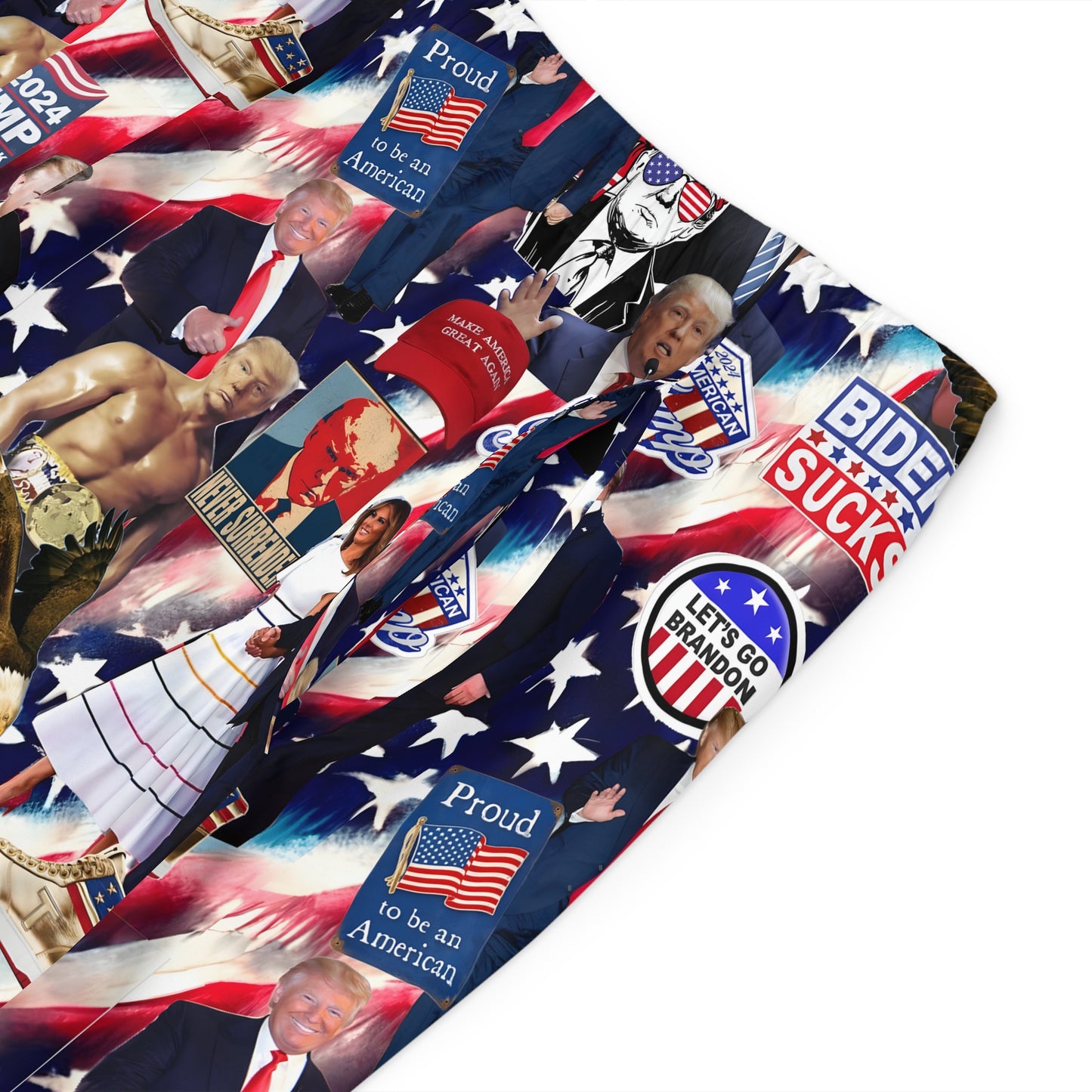 Donald Trump 2024 MAGA Montage Men's Board Shorts