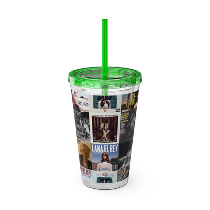 Lana Del Rey Album Cover Collage Sunsplash Tumbler with Straw