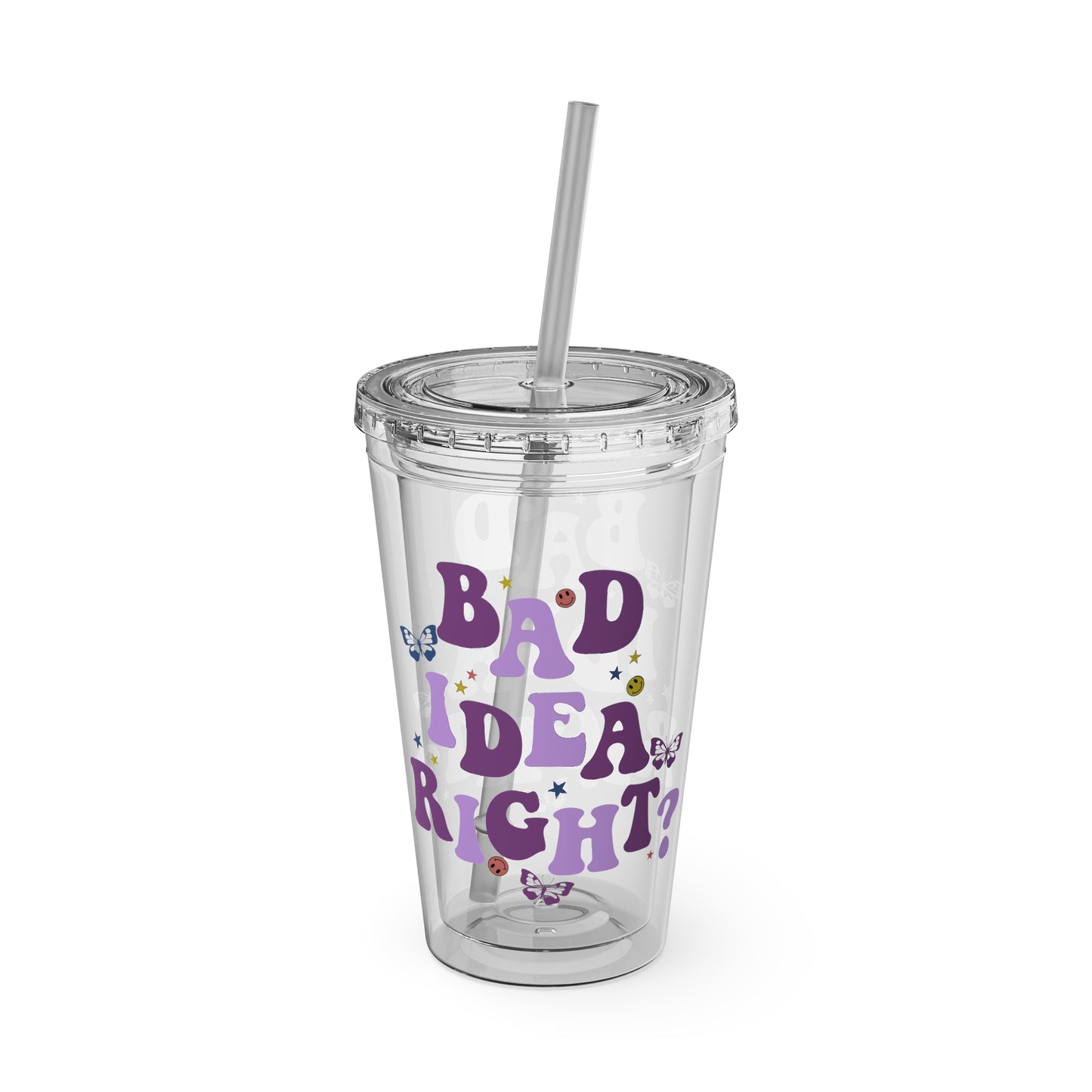 Olivia Rodrigo Bad Idea Right? Sunsplash Tumbler with Straw