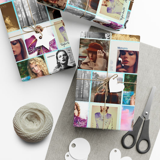Taylor Swift Album Art Collage Pattern Gift Wrap Paper
