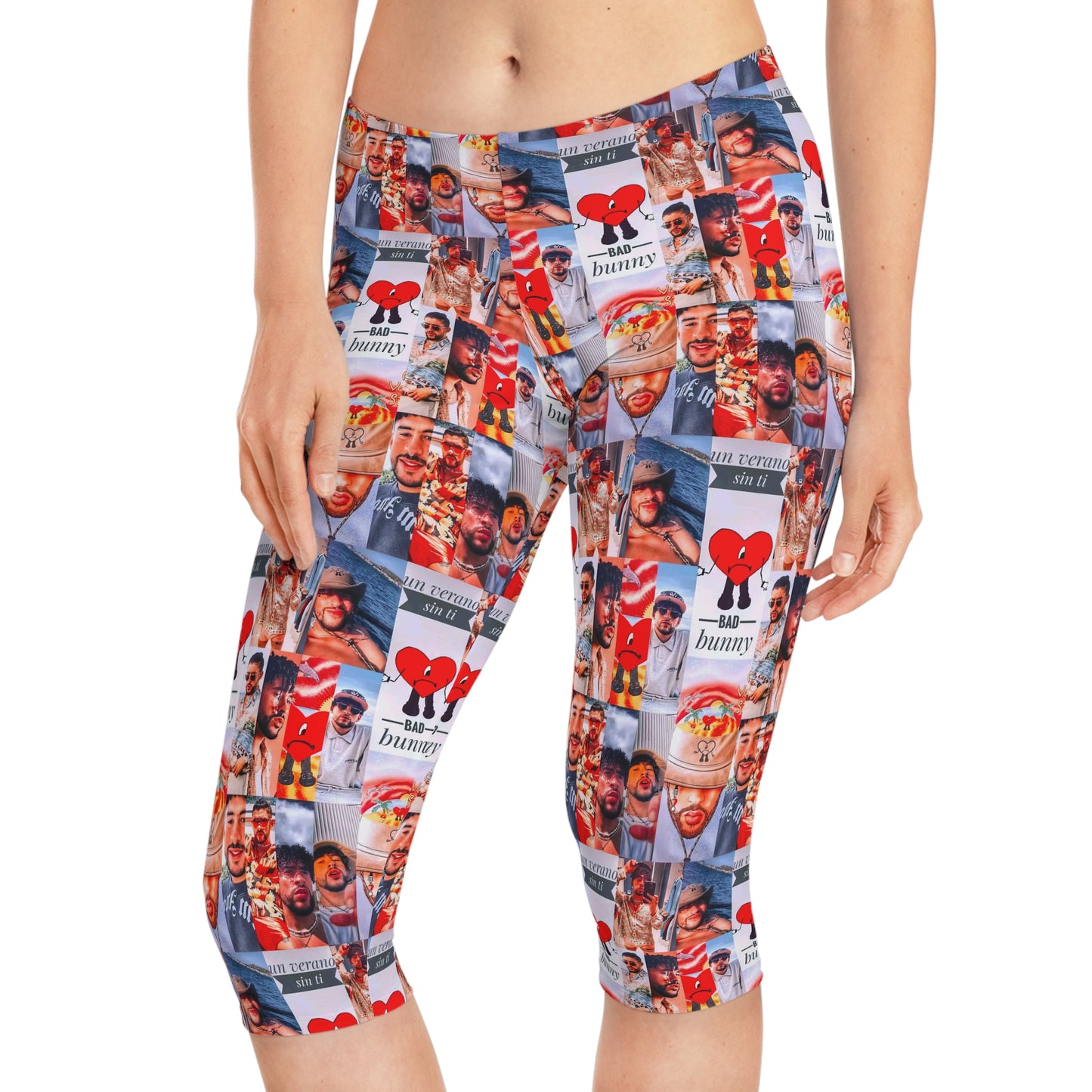 Bad Bunny Un Verano Sin Ti Photo Collage Women's Capri Leggings