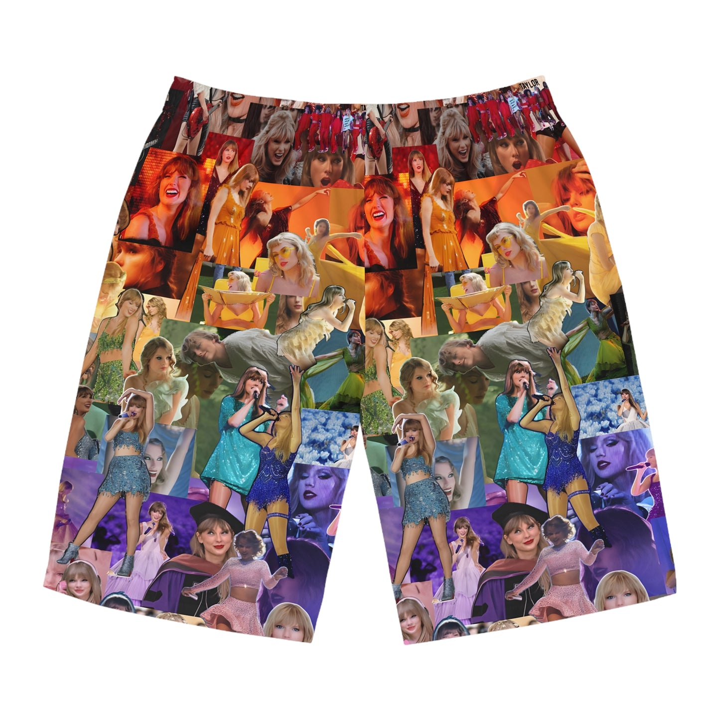 Taylor Swift Rainbow Photo Collage Men's Board Shorts