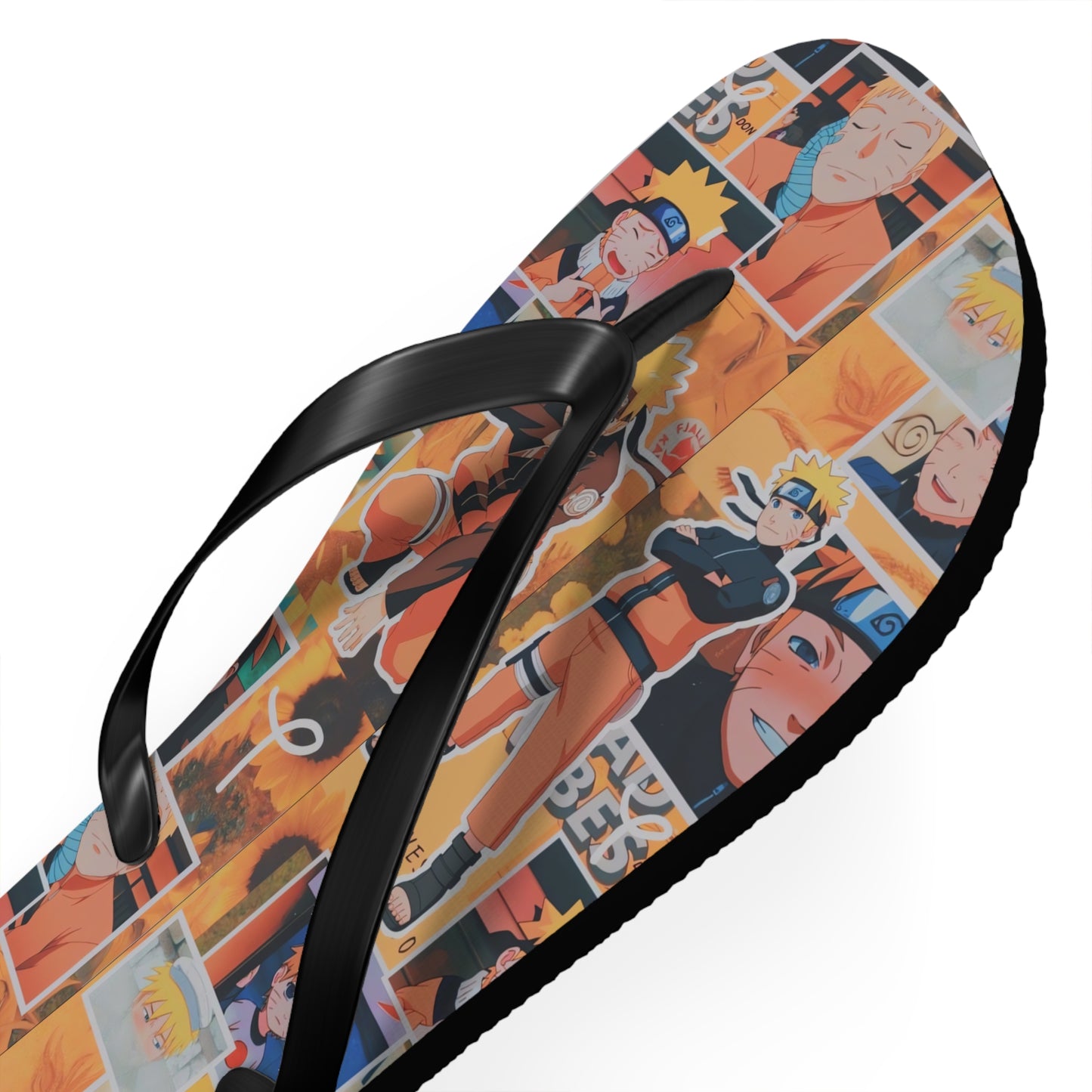 Naruto Uzumaki Sunflower Blaze Collage Flip Flops