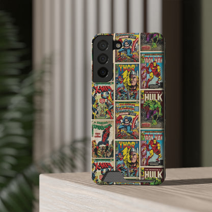 Marvel Comic Book Cover Collage Phone Case With Card Holder