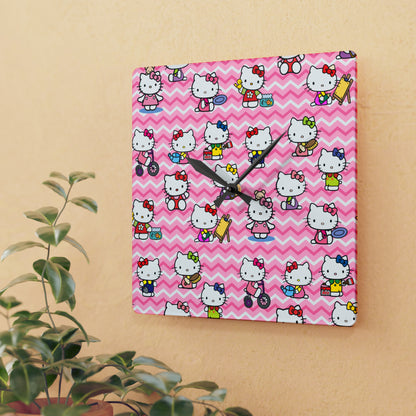 Hello Kitty Playtime Collage Acrylic Wall Clock