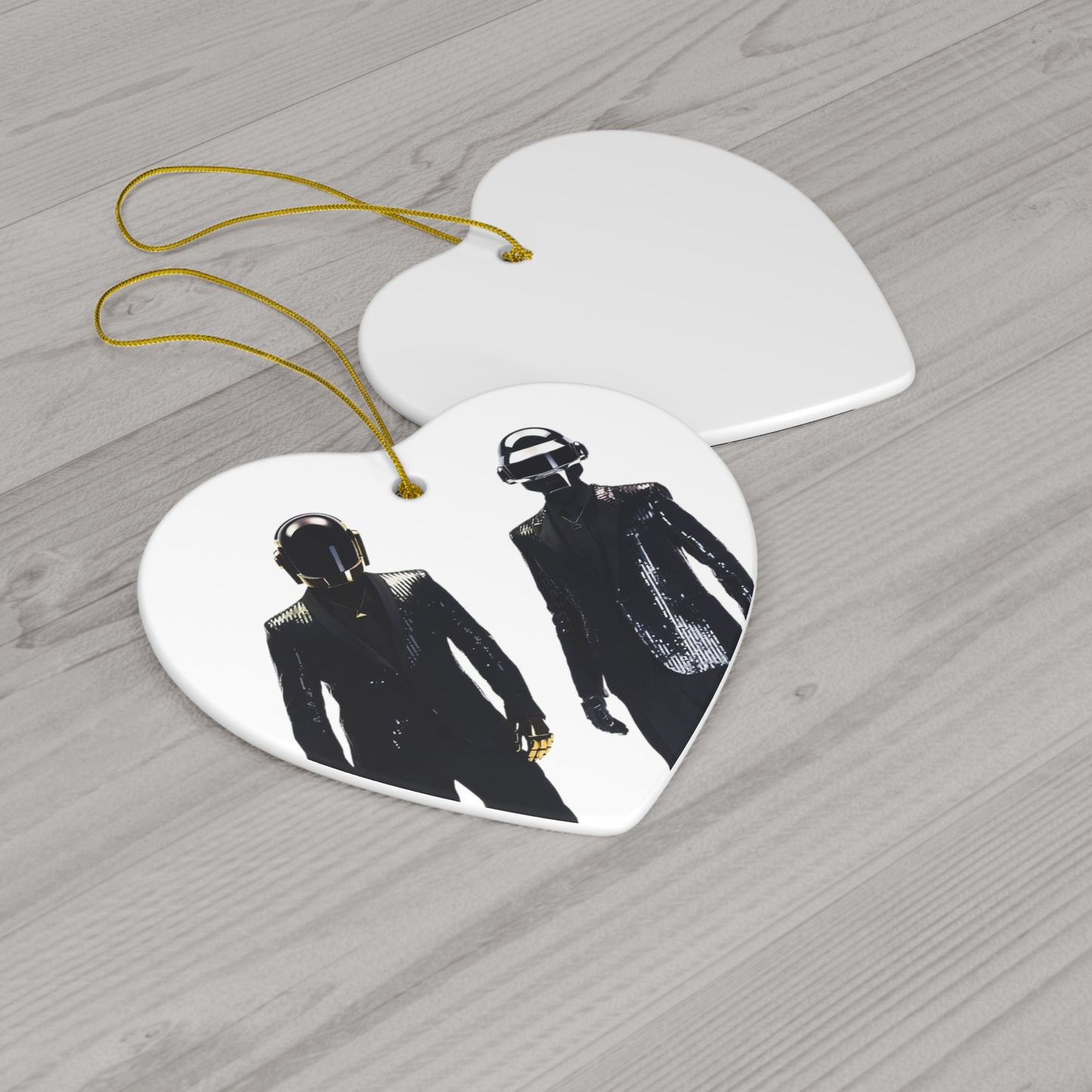 Daft Punk Standing In Black Suits Ceramic Ornament