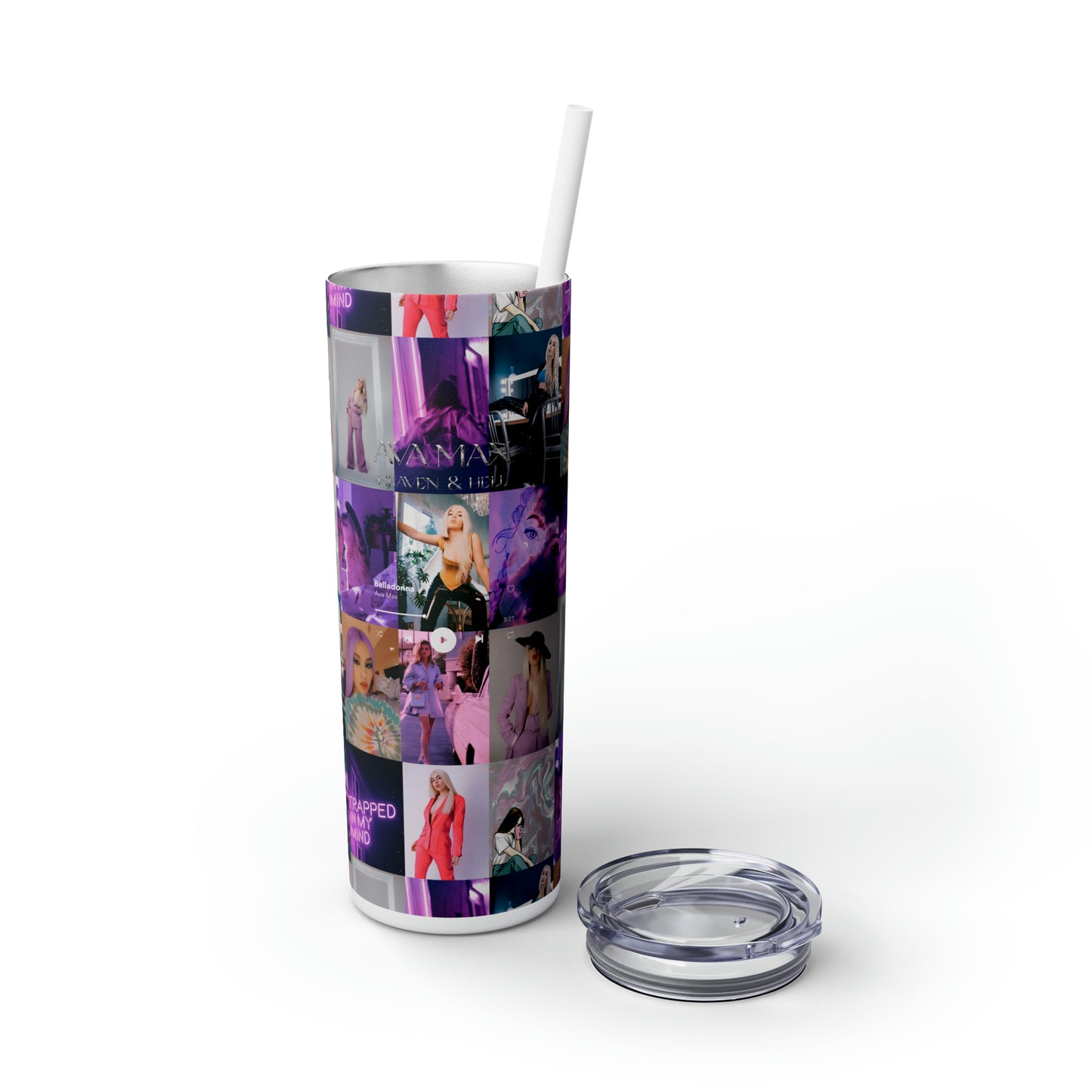 Ava Max Belladonna Photo Collage Skinny Tumbler with Straw