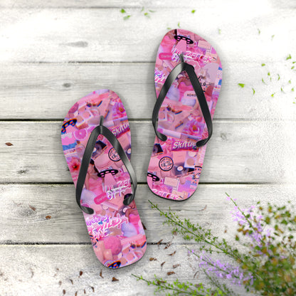 Ariana Grande Purple Vibes Collage Flip Flops