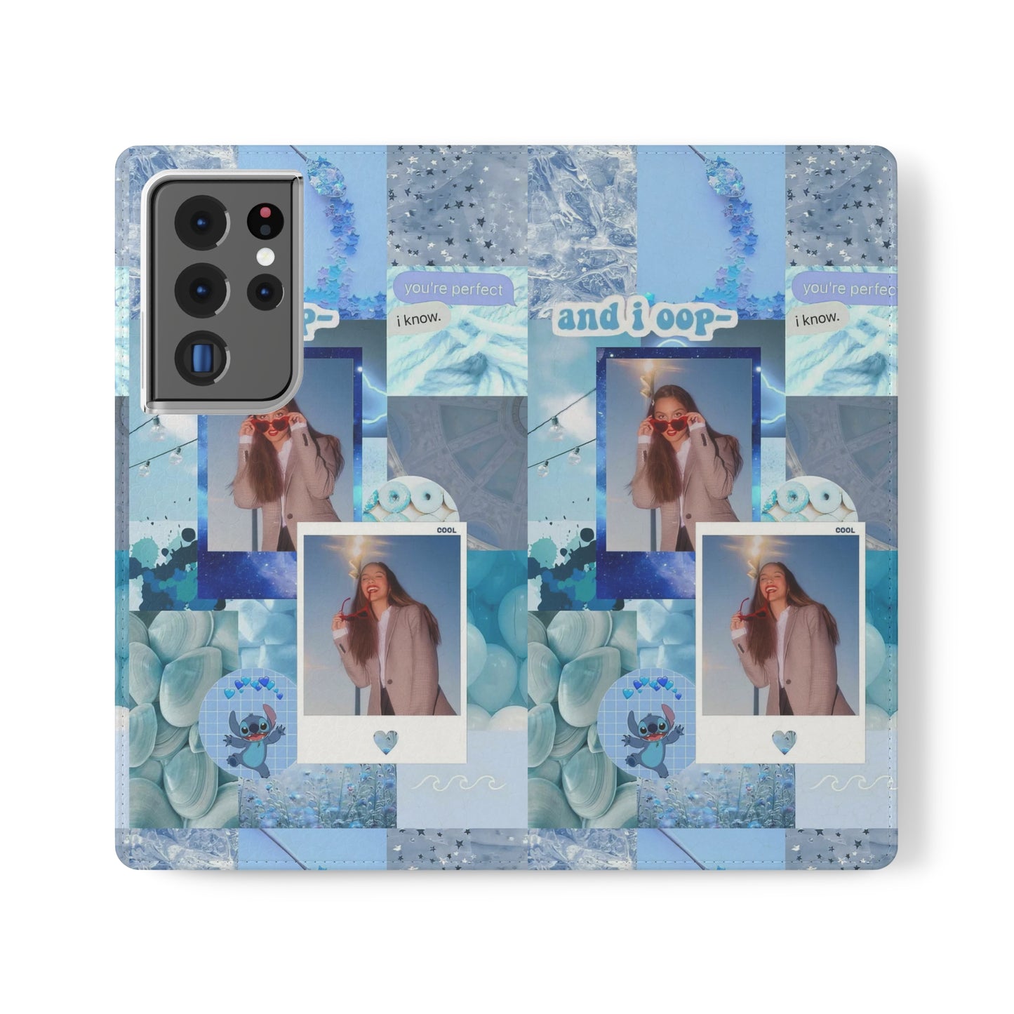 Olivia Rodrigo Light Blue Aesthetic Collage Phone Flip Case