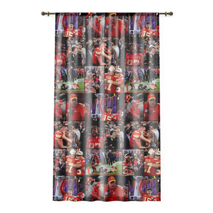 Kansas City Chiefs Superbowl LVIII Championship Victory Collage Window Curtain