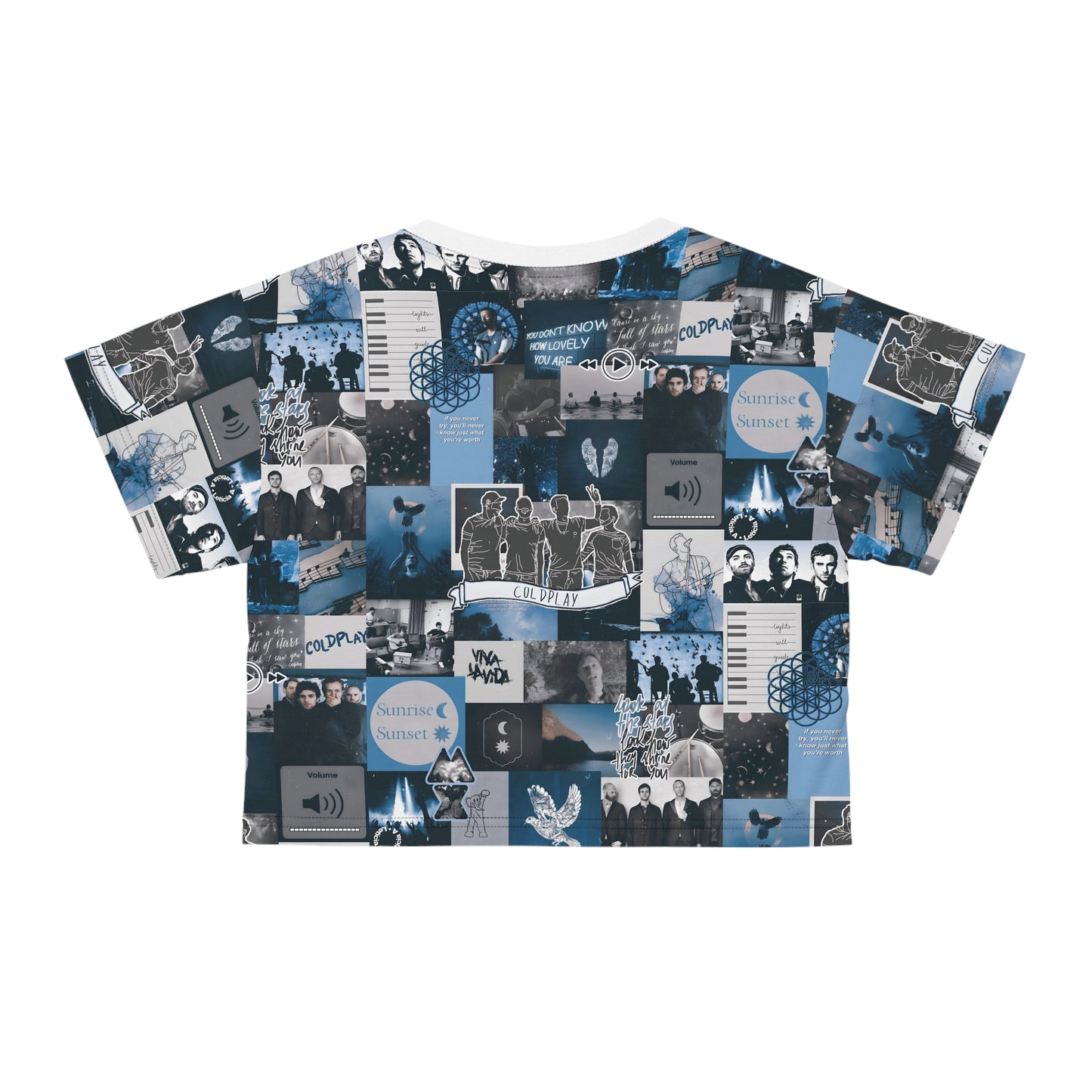 Coldplay Sunrise Sunset Collage Crop Tee