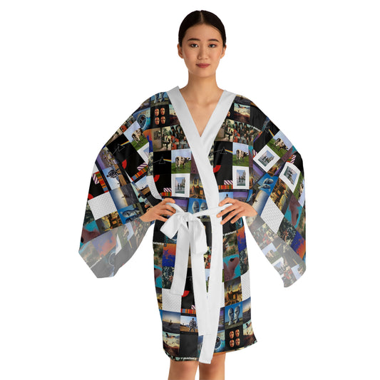 Pink Floyd Album Cover Collage Long Sleeve Kimono Robe