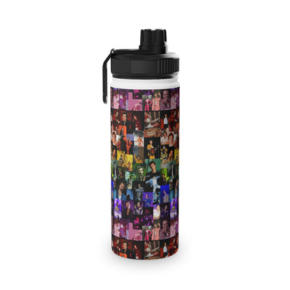 Harry Styles Rainbow Photo Collage Stainless Steel Sports Lid Water Bottle