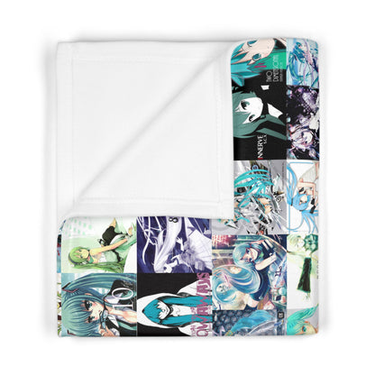 Hatsune Miku Album Cover Collage Soft Fleece Baby Blanket