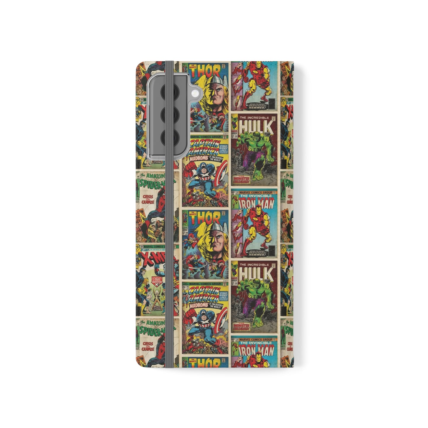 Marvel Comic Book Cover Collage Phone Flip Case