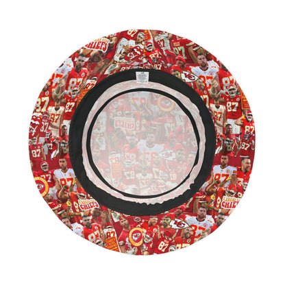 Travis Kelce Chiefs Red Collage Bucket Hat