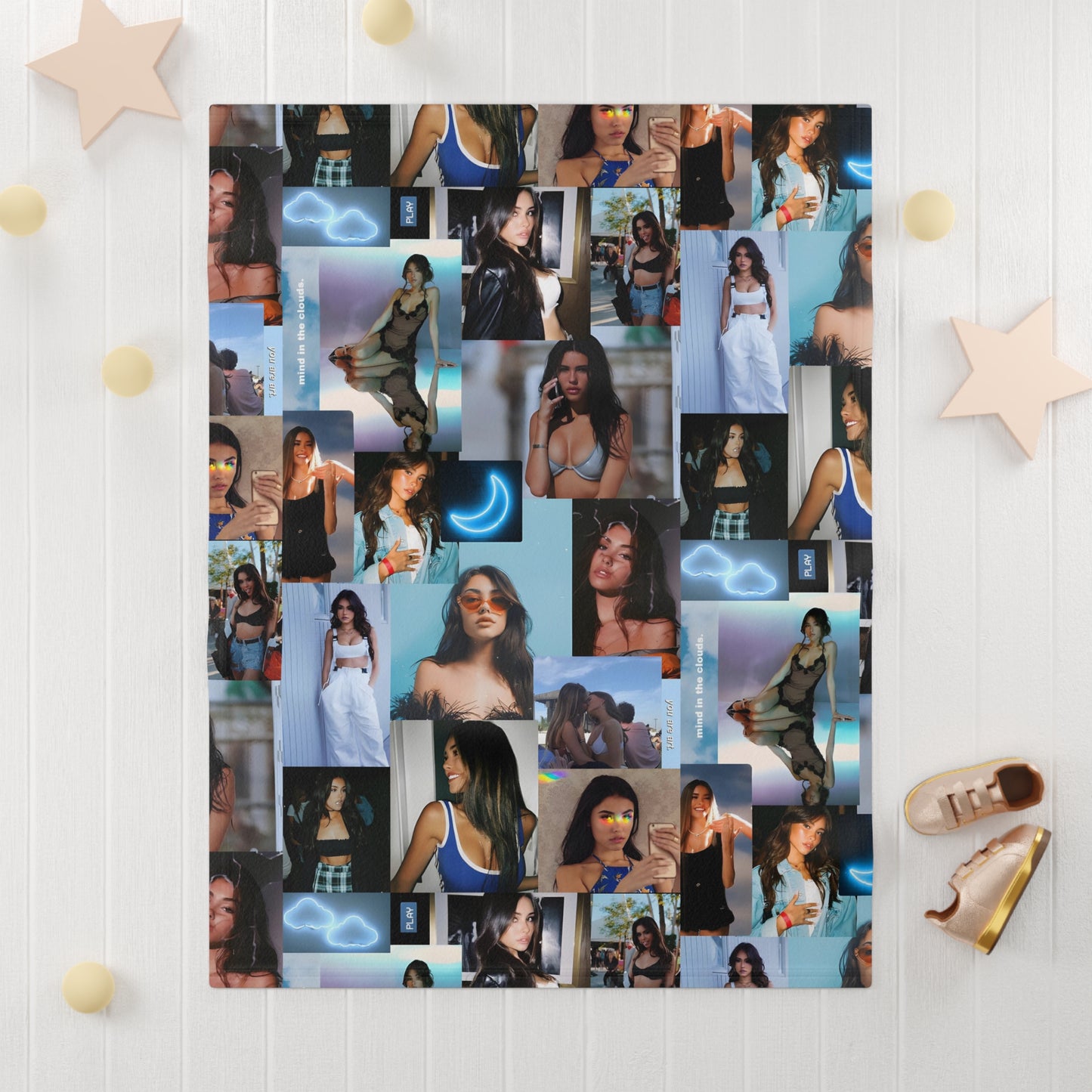 Madison Beer Mind In The Clouds Collage Soft Fleece Baby Blanket