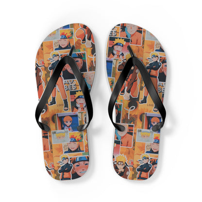 Naruto Uzumaki Sunflower Blaze Collage Flip Flops