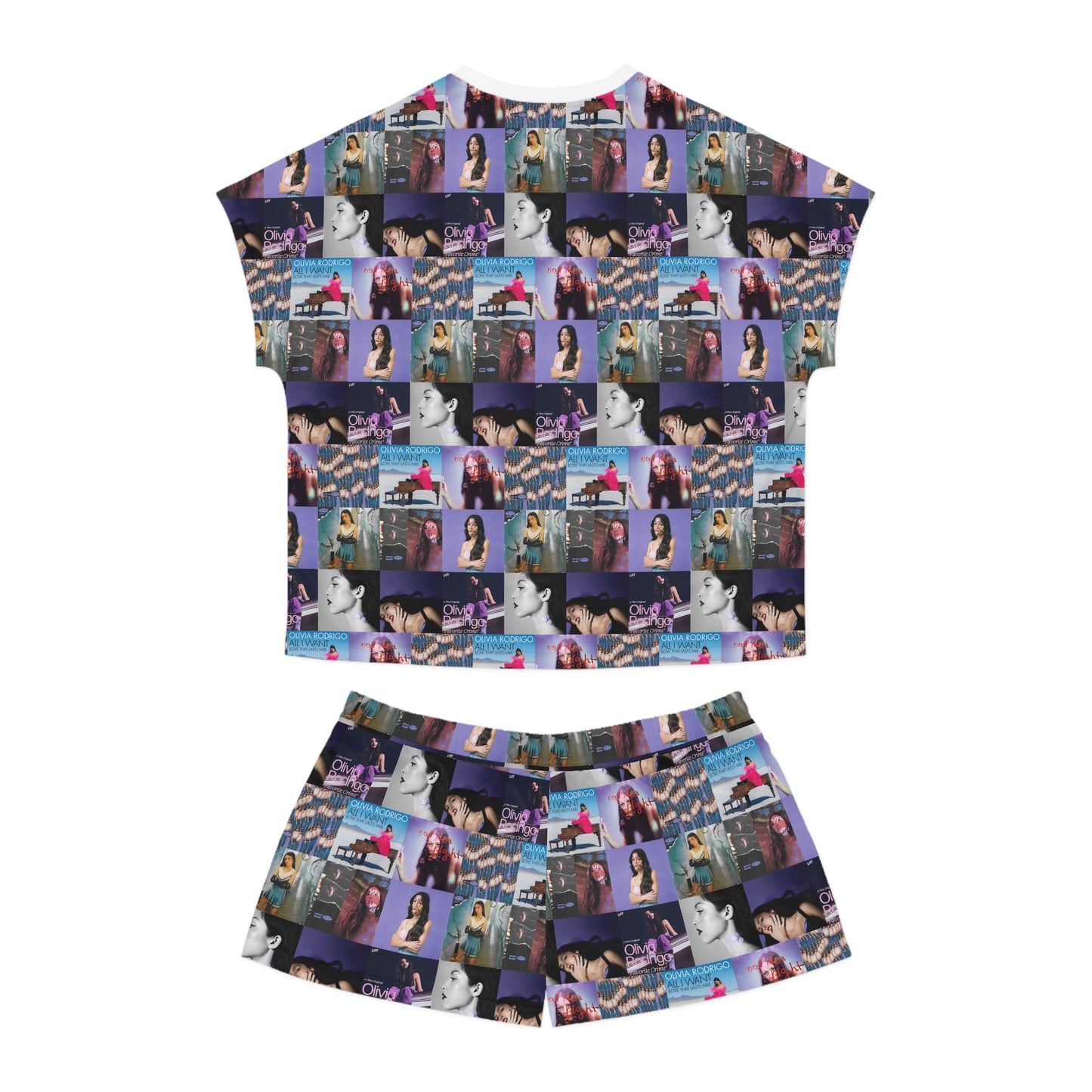 Olivia Rodrigo Album Cover Art Collage Women's Short Pajama Set