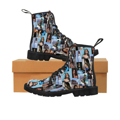 Madison Beer Mind In The Clouds Collage Women's Canvas Boots