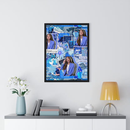 Olivia Rodrigo Blue Aesthetic Collage Framed Print