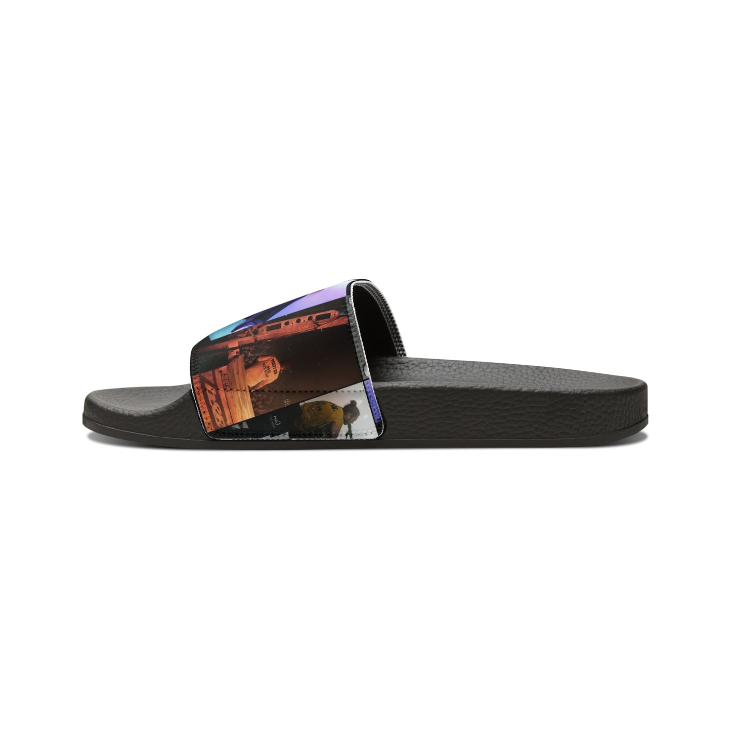 Post Malone On Tour Collage Youth Slide Sandals