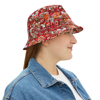 Travis Kelce Chiefs Red Collage Bucket Hat