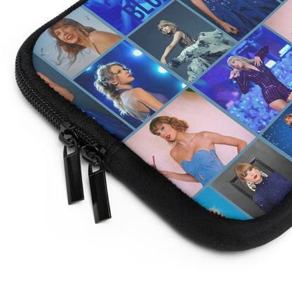 Taylor Swift Blue Aesthetic Collage Laptop Sleeve