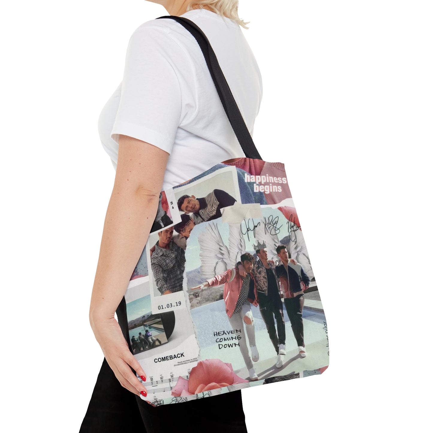 Jonas Brothers Happiness Begins Collage Tote Bag