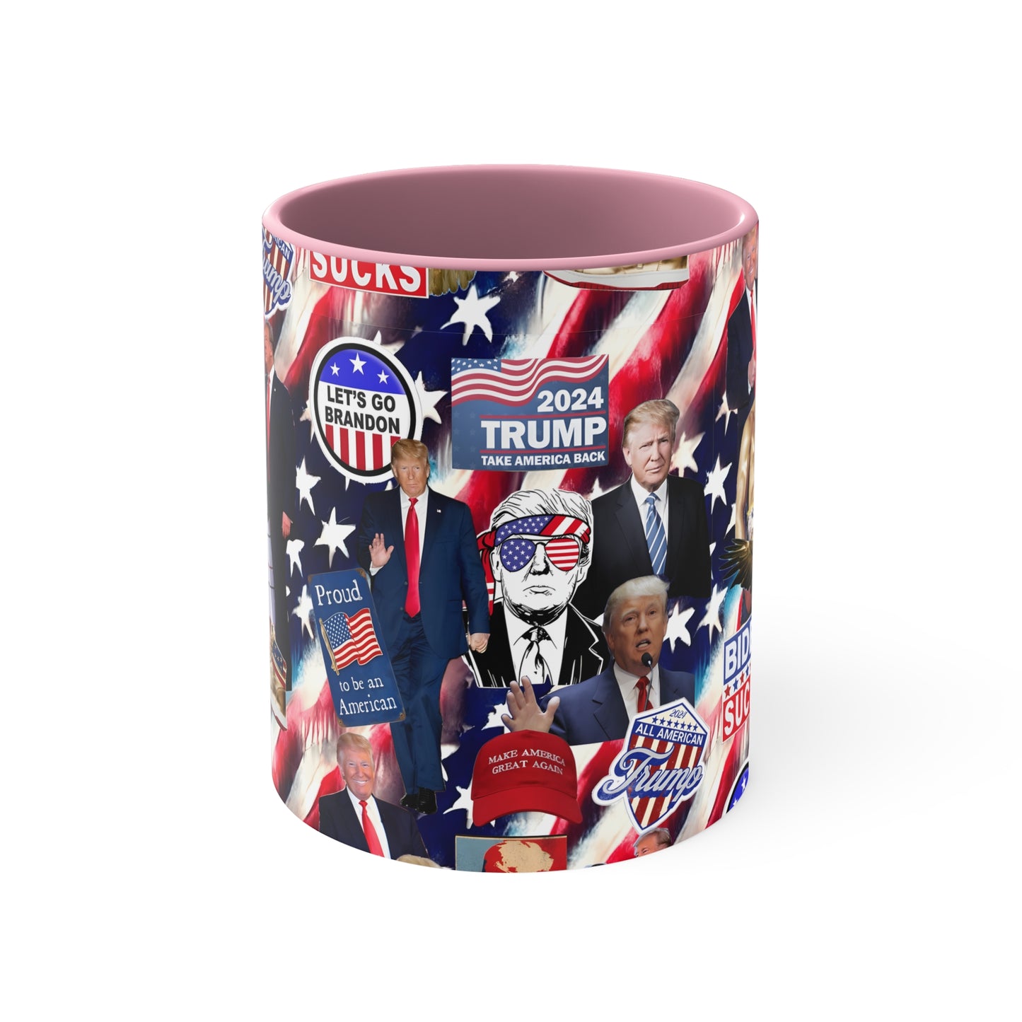 Donald Trump 2024 MAGA Montage Accent Coffee Mug