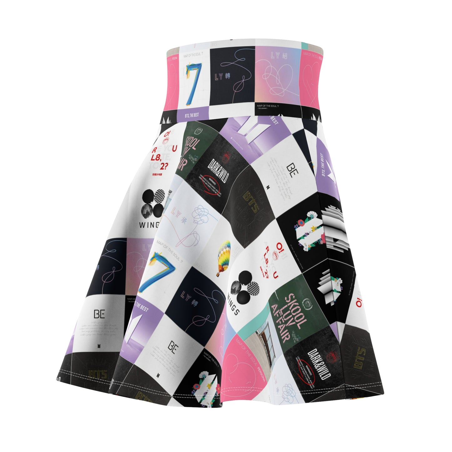 BTS Album Cover Art Collage Women's Skater Skirt